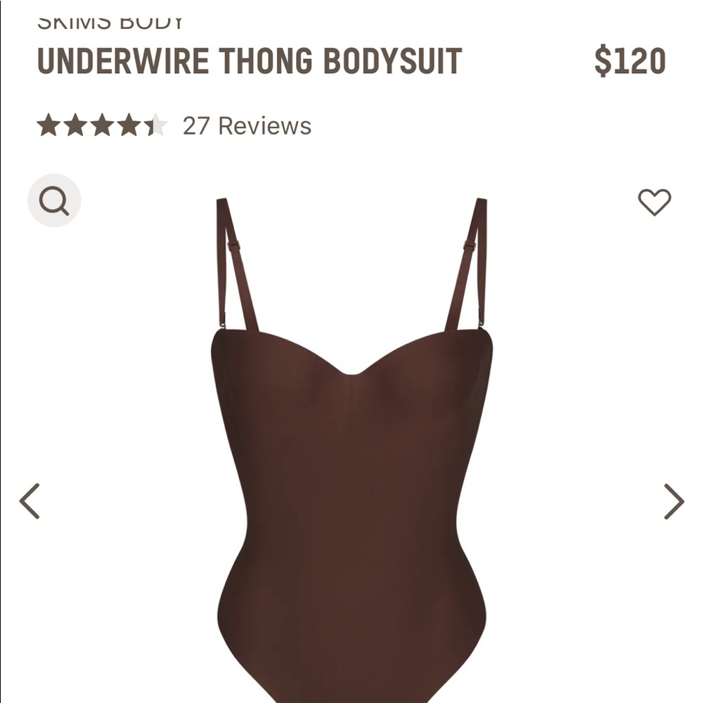 NWT skims underwire thong bodysuit sz L